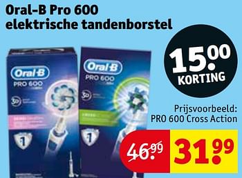 Oral-b 600 elektrische tandenborstel pro 600 cross action - Promotie bij Kruidvat