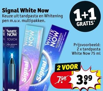 Promoties Signal white now tandpasta white now - Signal - Geldig van 15/10/2019 tot 20/10/2019 bij Kruidvat