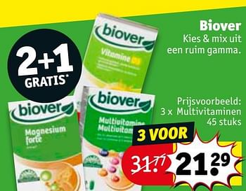 Promoties Biover multivitaminen - Biover - Geldig van 15/10/2019 tot 20/10/2019 bij Kruidvat