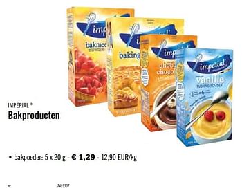 Promoties Bakproducten bakpoeder - Imperial Desserts - Geldig van 21/10/2019 tot 26/10/2019 bij Lidl