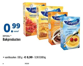 Promoties Bakproducten vanillesuiker - Imperial Desserts - Geldig van 21/10/2019 tot 26/10/2019 bij Lidl