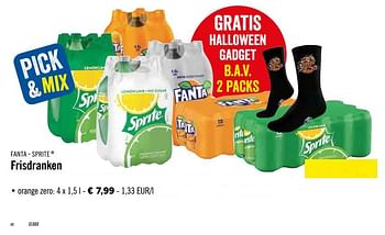 Promoties Frisdranken orange zero - Fanta - Geldig van 21/10/2019 tot 26/10/2019 bij Lidl