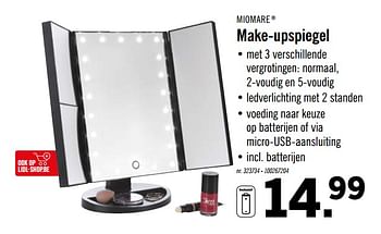 Promoties Make-upspiegel - Miomare - Geldig van 21/10/2019 tot 26/10/2019 bij Lidl