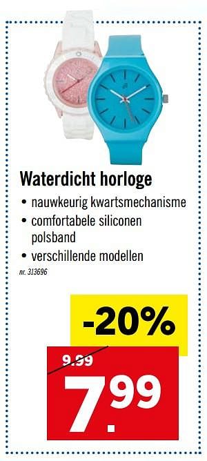 Promoties Waterdicht horloge - Huismerk - Lidl - Geldig van 21/10/2019 tot 26/10/2019 bij Lidl