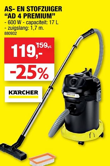 Promoties Kärcher as- en stofzuiger ad 4 premium - Kärcher - Geldig van 16/10/2019 tot 27/10/2019 bij Hubo
