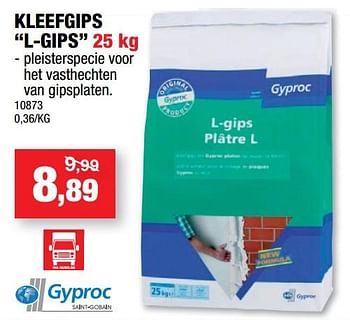 Promoties Kleefgips l-gips - Gyproc - Geldig van 16/10/2019 tot 27/10/2019 bij Hubo
