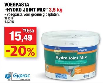 Promotions Voegpasta hydro joint mix - Gyproc - Valide de 16/10/2019 à 27/10/2019 chez Hubo