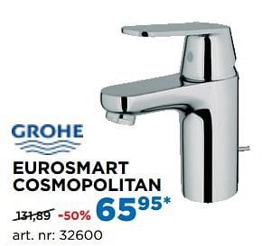 Promotions Wastafelkranen eurosmart cosmopolitan - Grohe - Valide de 01/10/2019 à 27/10/2019 chez X2O