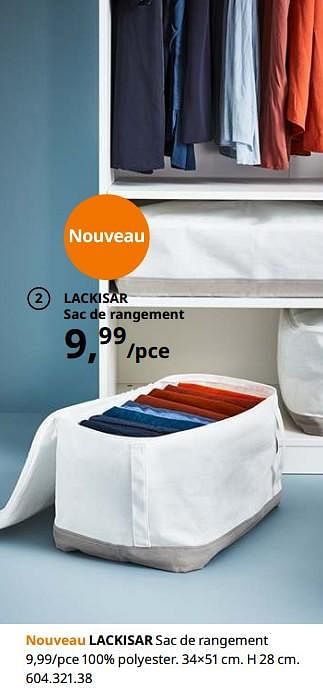 Promotions Lackisar sac de rangement - Produit maison - Ikea - Valide de 23/08/2019 à 31/07/2020 chez Ikea