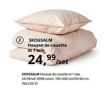 Promotions Skogsalm housse­de­couette­et­1 taie - Produit maison - Ikea - Valide de 23/08/2019 à 31/07/2020 chez Ikea