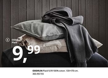 Promoties Oddrun plaid - Huismerk - Ikea - Geldig van 23/08/2019 tot 31/07/2020 bij Ikea