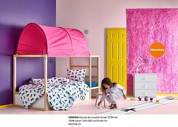 Promotions Urskog housse de couette et taie - Produit maison - Ikea - Valide de 23/08/2019 à 31/07/2020 chez Ikea