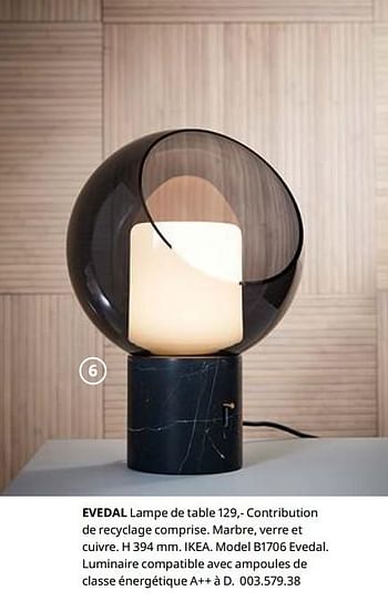 Promotions Evedal lampe de table - Produit maison - Ikea - Valide de 23/08/2019 à 31/07/2020 chez Ikea