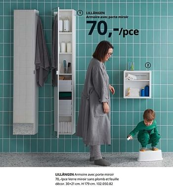 Promoties Lillången armoire avec porte miroir - Huismerk - Ikea - Geldig van 23/08/2019 tot 31/07/2020 bij Ikea