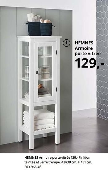 Promotions Hemnes armoire porte vitrée - Produit maison - Ikea - Valide de 23/08/2019 à 31/07/2020 chez Ikea