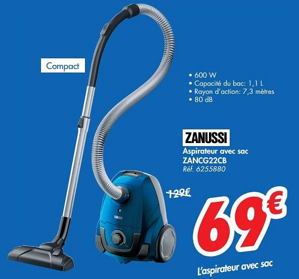 Zanussi Zanussi aspirateur avec sac zancg22cb En promotion chez