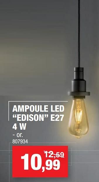 Promotions Ampoule led edison e27 4 w - Osram - Valide de 16/10/2019 à 27/10/2019 chez Hubo