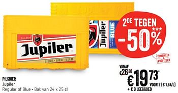 Promotions Pilsbier jupiler regular of blue - bak - Jupiler - Valide de 17/10/2019 à 23/10/2019 chez Delhaize