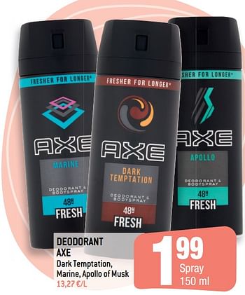 Promoties Deodorant axe - Axe - Geldig van 16/10/2019 tot 22/10/2019 bij Smatch