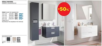 Promoties Sensa zwevend dubbel meubel met spiegelpaneel - Linie - Geldig van 01/10/2019 tot 27/10/2019 bij X2O