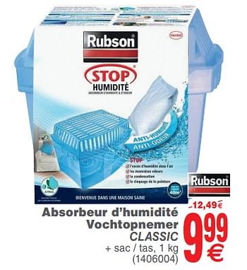 Promotions Absorbeur d`humidité vochtopnemer classic - Rubson - Valide de 08/10/2019 à 21/10/2019 chez Cora