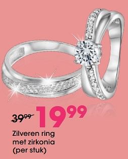 Promoties Zilveren ring met zirkonia - Huismerk - Lucardi - Geldig van 07/10/2019 tot 27/10/2019 bij Lucardi
