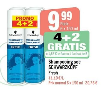 Promotions Shampooing sec schwarzkopf fresh - Schwarzkopf - Valide de 16/10/2019 à 22/10/2019 chez Smatch