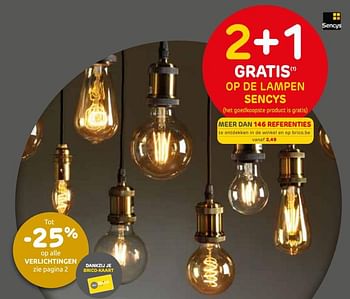 Promoties 2+1 gratis op de lampen sencys - Sencys - Geldig van 23/10/2019 tot 11/11/2019 bij Brico