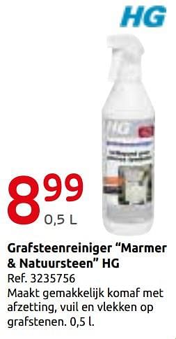 Promoties Grafsteenreiniger marmer + natuursteen hg - HG - Geldig van 23/10/2019 tot 11/11/2019 bij Brico