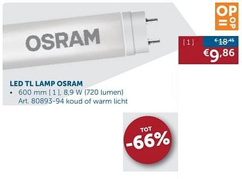 Promoties Led tl lamp osram - Osram - Geldig van 22/10/2019 tot 18/11/2019 bij Zelfbouwmarkt