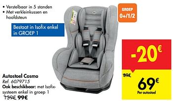 Promoties Autostoel cosmo - Tex Baby - Geldig van 16/10/2019 tot 28/10/2019 bij Carrefour