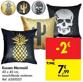 Promoties Kussen mermaid - Huismerk - Carrefour  - Geldig van 16/10/2019 tot 28/10/2019 bij Carrefour