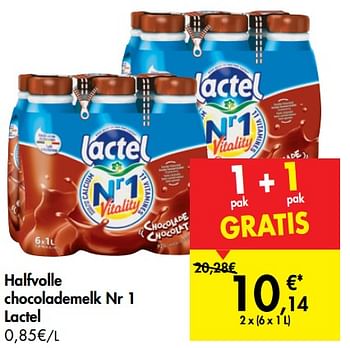Promoties Halfvolle chocolademelk nr 1 lactel - Lactel - Geldig van 16/10/2019 tot 28/10/2019 bij Carrefour