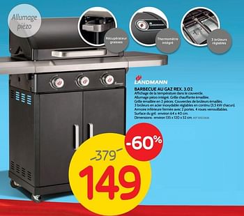 Promotions Landmann barbecue au gaz rex. 3.02 - Landmann - Valide de 23/10/2019 à 28/10/2019 chez BricoPlanit