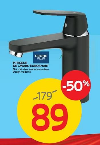 Promoties Mitigeur de lavabo eurosmart - Grohe - Geldig van 23/10/2019 tot 28/10/2019 bij BricoPlanit