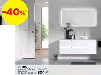 Promotions Mitra armoire colonne blanc mat - Balmani - Valide de 01/10/2019 à 27/10/2019 chez X2O