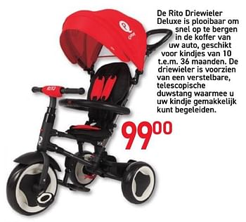 Promoties De rito driewieler deluxe is plooibaar om snel op te bergen in de koffer van uw auto, geschikt voor kindjes van 10 t.e.m. 36 maanden - Huismerk - Tuf Tuf - Geldig van 08/10/2019 tot 11/11/2019 bij Tuf Tuf