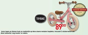 Promoties Leren lopen en fietsen leuk en makkelijk op deze stoere metalen loopfiets - Trybike - Geldig van 08/10/2019 tot 11/11/2019 bij Tuf Tuf