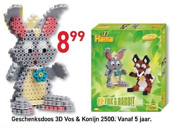 Promoties Geschenksdoos 3d vos + konijn 2500 - Hama - Geldig van 08/10/2019 tot 11/11/2019 bij Tuf Tuf