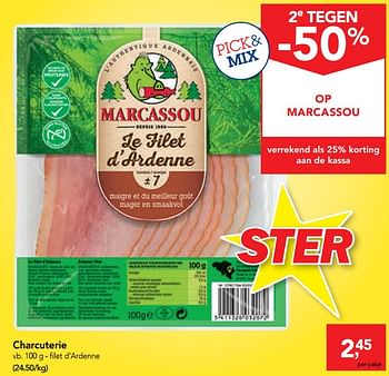 Promoties Charcuterie filet d`ardenne - Marcassou - Geldig van 23/10/2019 tot 05/11/2019 bij Makro