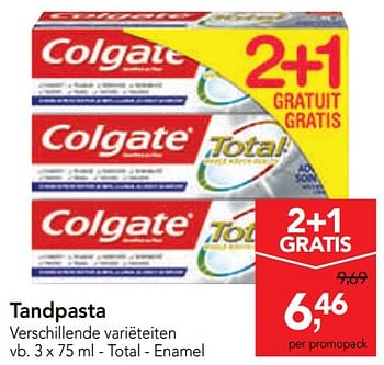 Promoties Tandpasta total - enamel - Colgate - Geldig van 23/10/2019 tot 05/11/2019 bij Makro