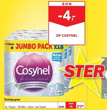 Promoties Toiletpapier 18 rollen - decor - Cosynel - Geldig van 23/10/2019 tot 05/11/2019 bij Makro