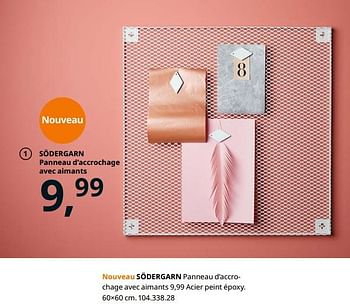 Promotions Södergarn panneau d`accrochage avec aimants - Produit maison - Ikea - Valide de 23/08/2019 à 31/07/2020 chez Ikea
