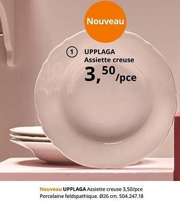 Promotions Upplaga assiette creuse - Produit maison - Ikea - Valide de 23/08/2019 à 31/07/2020 chez Ikea