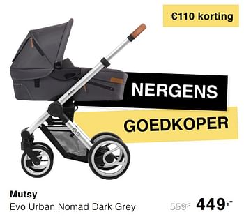Promoties Mutsy evo urban nomad dark grey - Mutsy - Geldig van 20/10/2019 tot 26/10/2019 bij Baby & Tiener Megastore