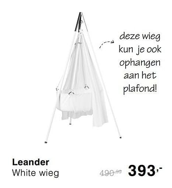Promoties Leander white wieg - Leander - Geldig van 20/10/2019 tot 26/10/2019 bij Baby & Tiener Megastore