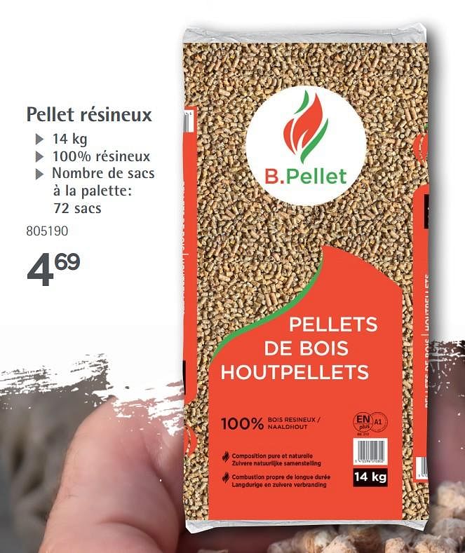 B.Pellet Pellet Résineux - En Promotion Chez Mr. Bricolage