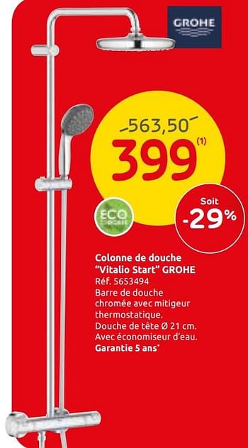 Promotions Colonne de douche vitalio start grohe - Grohe - Valide de 23/10/2019 à 11/11/2019 chez Brico