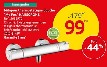 Promotions Mitigeur thermostatique douche my fox hansgrohe - Hansgrohe - Valide de 23/10/2019 à 11/11/2019 chez Brico