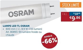 Promotions Lampe led tl osram - Osram - Valide de 22/10/2019 à 18/11/2019 chez Zelfbouwmarkt